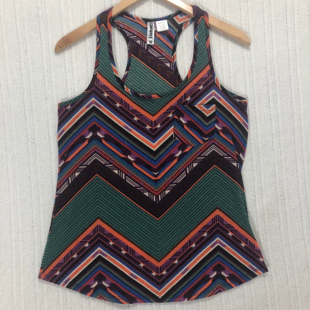 Wurl Racerback‎ Tank Top Geometric Print Sleeveless Casual Top Medium